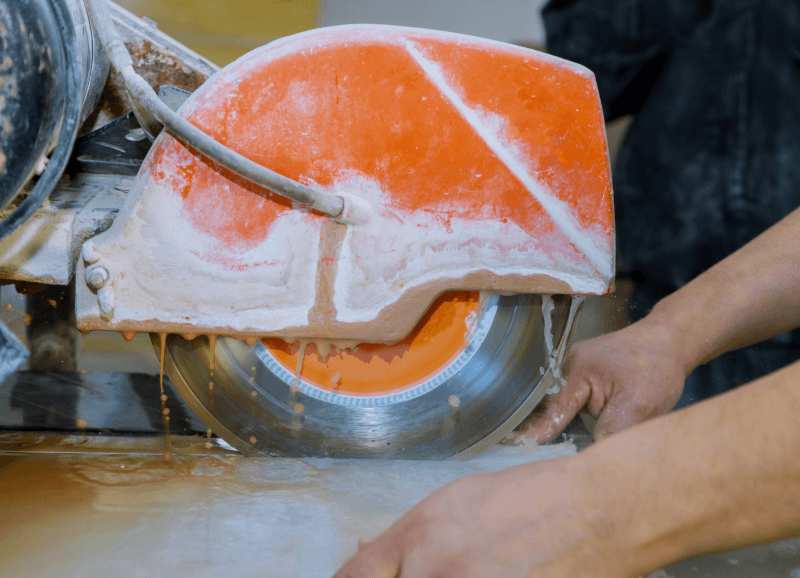 How do you clean a diamond saw blade?