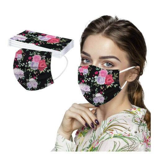 Pretty Masks - Disposable Floral Patterns for Adults - 10 Pack