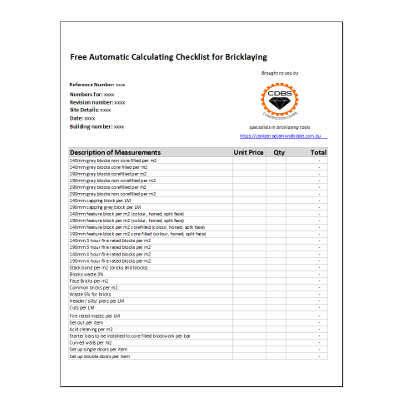 Bricklaying Quote Template and Online Bricklaying Tools