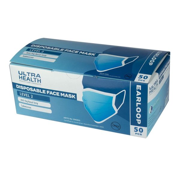 Level 2 Surgical Mask – Ultra Health – 50 pack - In Stock